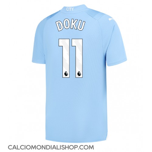 Maglie da calcio Manchester City Jeremy Doku #11 Prima Maglia 2023-24 Manica Corta